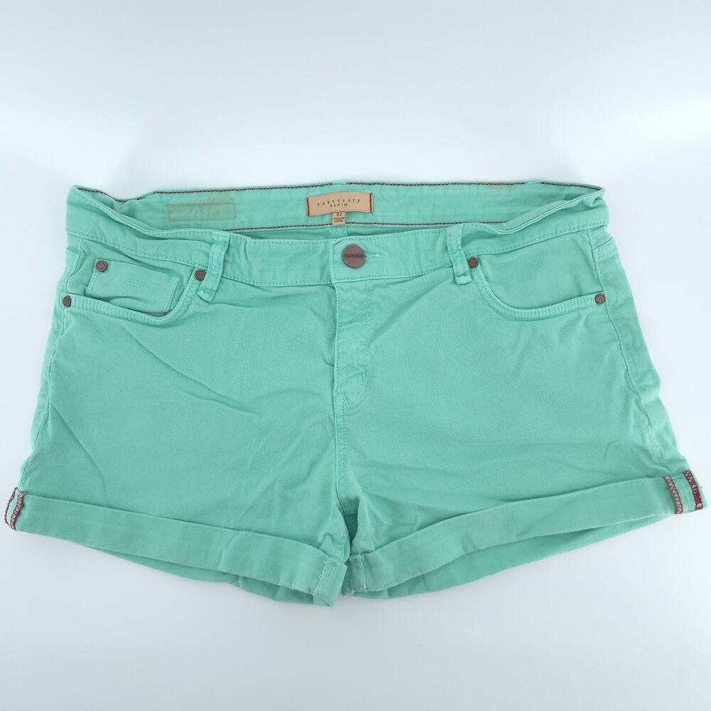 Sanctuary Coastal Rolled Cuffed Mid Rise Teal Blue 32